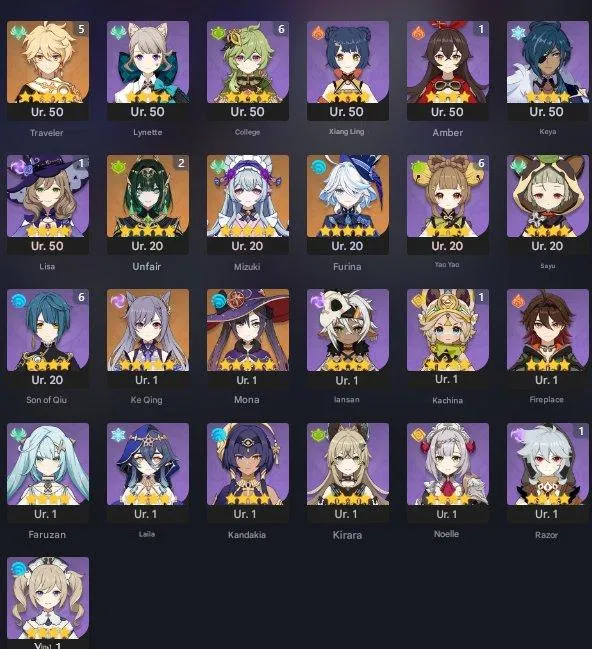 GI1502 C2 Nepher + Furina + 5 star Catalyst “Truthseeker’s Box” + Many 4 star Characters & Weapons 